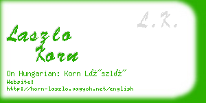 laszlo korn business card